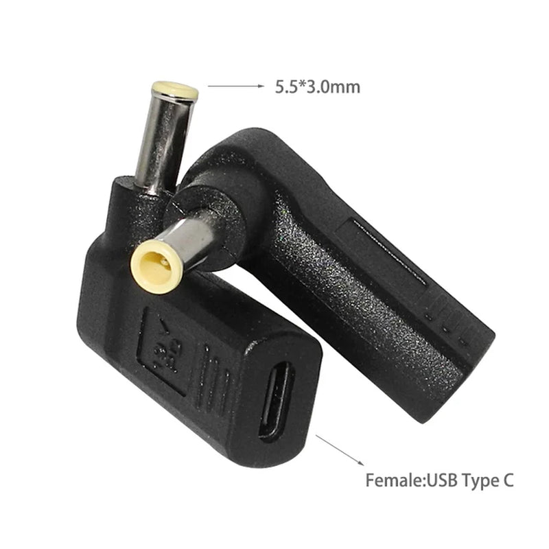 Type C to Dc Power Jack Laptop Power Adapter Connector USB C to Notebook Charger Converter for Asus Hp Lenovo Laptop