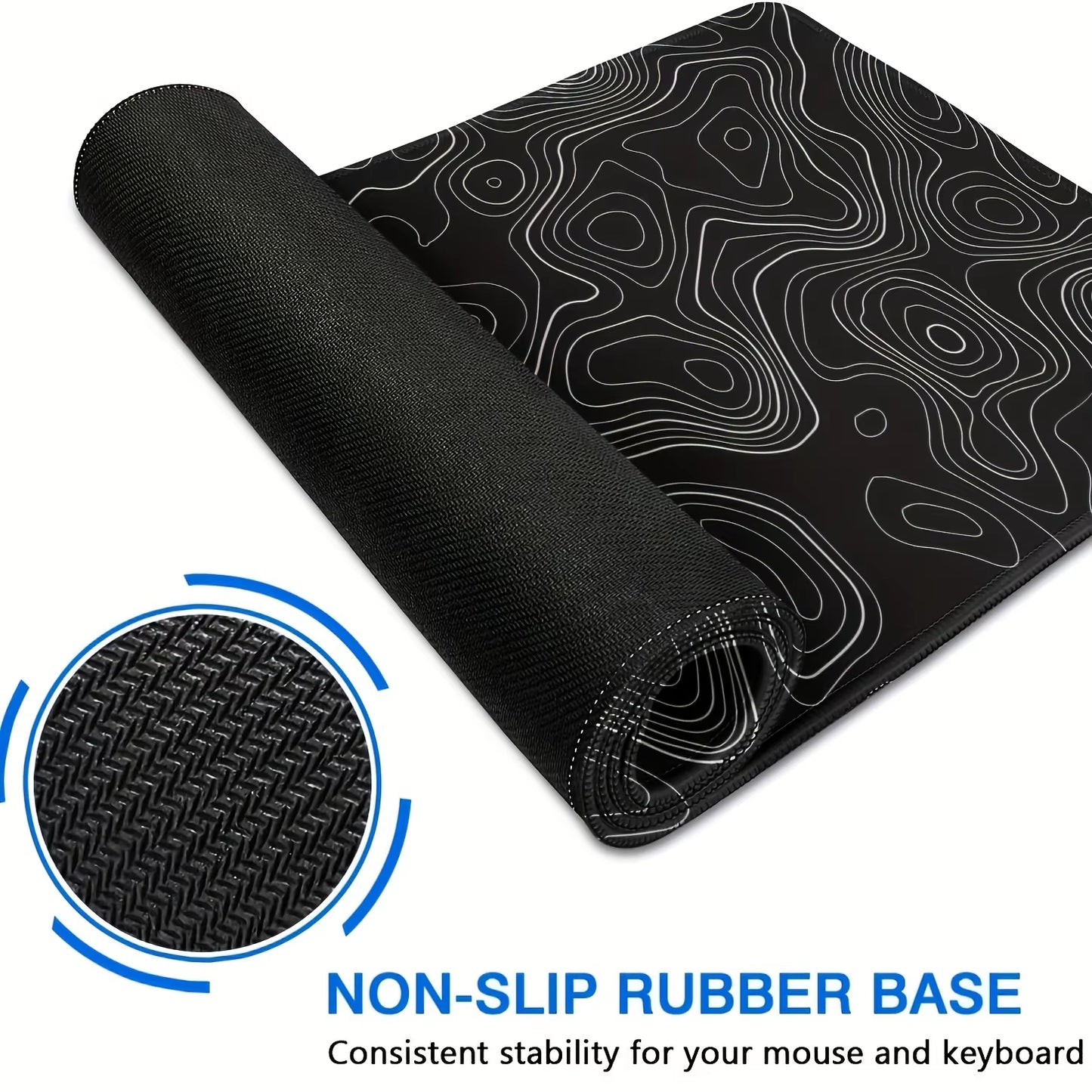1PC Large Mouse Pad, Office Gaming Table Mat, Non-Slip Rubber Base Washable Mouse Pad for Work, Gaming and Office