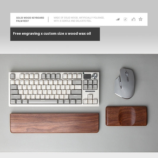 Keyboard Palm Rest Wooden Wrist Rest Mouse Rest Wrist Pad - alternate product image 2