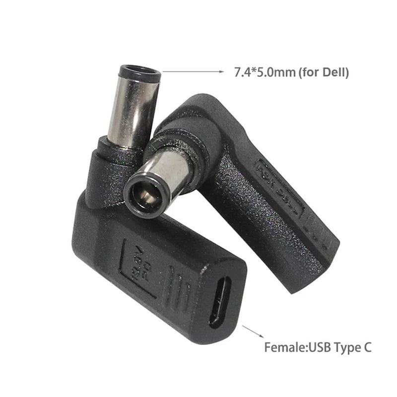 Type C to Dc Power Jack Laptop Power Adapter Connector USB C to Notebook Charger Converter for Asus Hp Lenovo Laptop