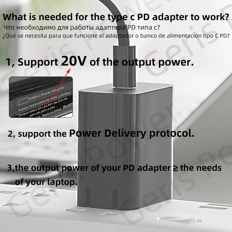 Type C to Dc Power Jack Laptop Power Adapter Connector USB C to Notebook Charger Converter for Asus Hp Lenovo Laptop