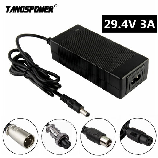 29.4V 3A Lithium Battery Charger for 7Series Li-Ion Battery Pack 24V Charger for 29.4V3A Power Tool Silent Charging