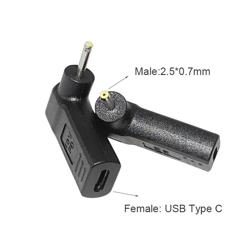 Type C to Dc Power Jack Laptop Power Adapter Connector USB C to Notebook Charger Converter for Asus Hp Lenovo Laptop