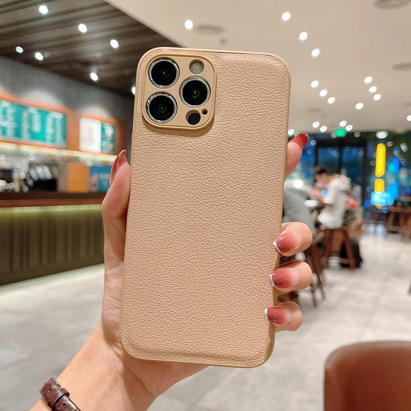 Textured Slim Leather iPhone Case