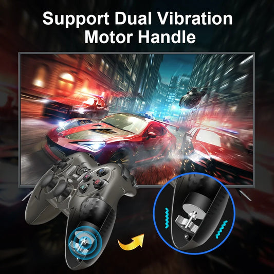 Gamepad BLACK White Wired Handle for Gaming TV / Computer PC Joystick PS3 Controller with Vibration Effect