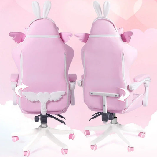 Pink gaming High-quality girls cartoon home live Gamer comfortable Swivel Adjustable office computer Chair