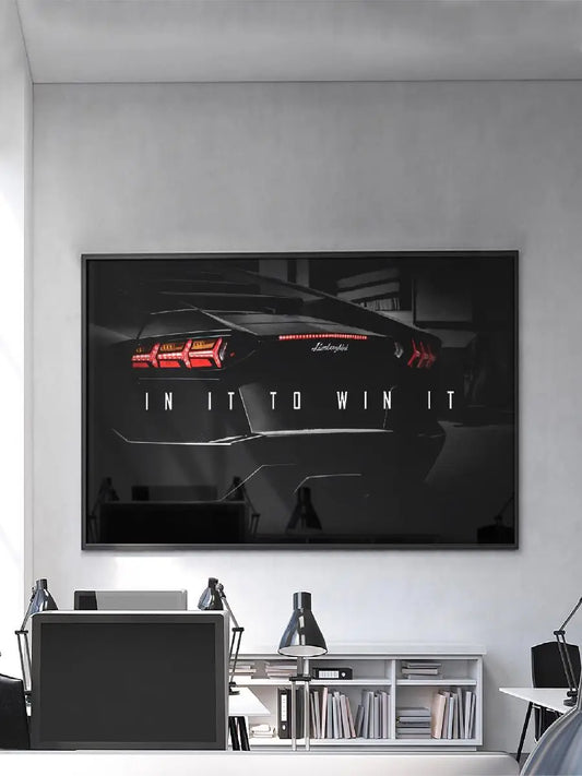 High Quality Motivational Quote Sports Car Poster Canvas Art for Living Room Bedroom Office Wall Decor