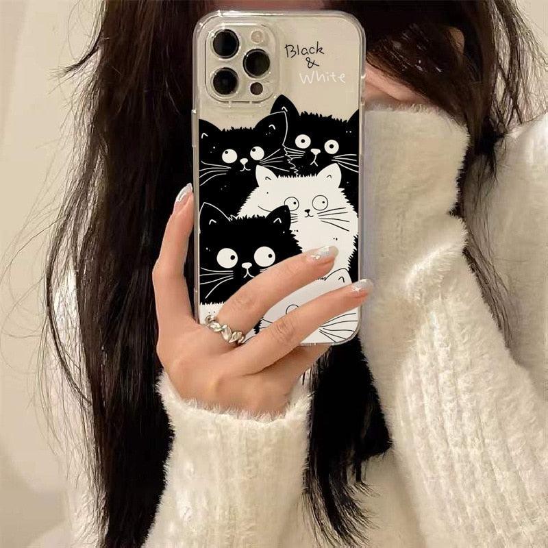 Clear Cat Design iPhone Case
