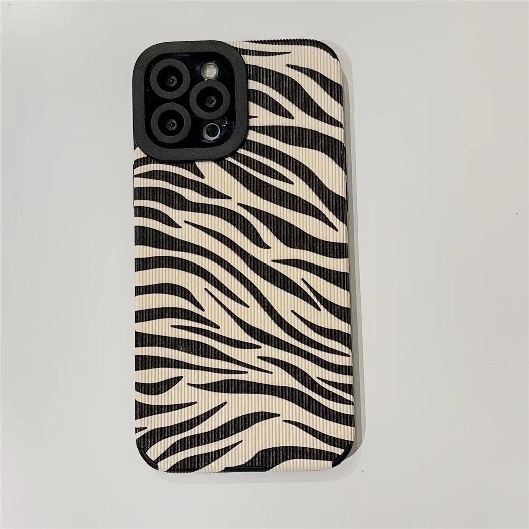 Black & White Zebra Leather iPhone Case – product view 17