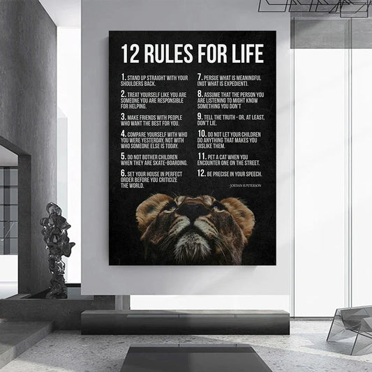 Motivational Quotes Success Poster Lion Mindset Is Everything Canvas Painting Print Art Room Office Home Wall Picture Decor