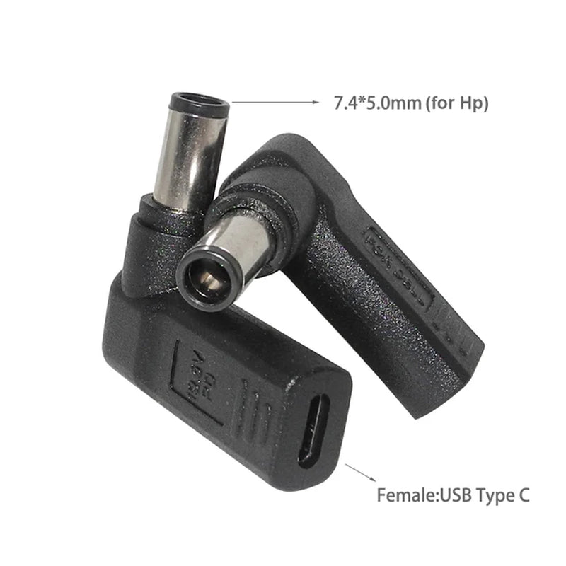 Type C to Dc Power Jack Laptop Power Adapter Connector USB C to Notebook Charger Converter for Asus Hp Lenovo Laptop