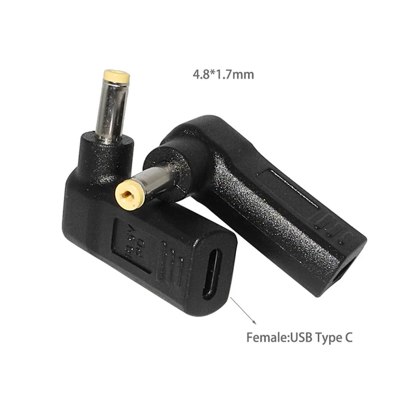 Type C to Dc Power Jack Laptop Power Adapter Connector USB C to Notebook Charger Converter for Asus Hp Lenovo Laptop