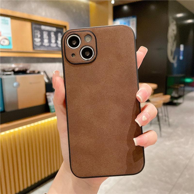 Matte Textured Leather iPhone Case