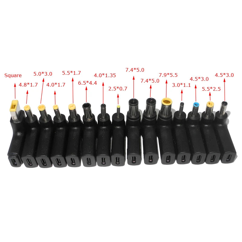 Type C to Dc Power Jack Laptop Power Adapter Connector USB C to Notebook Charger Converter for Asus Hp Lenovo Laptop