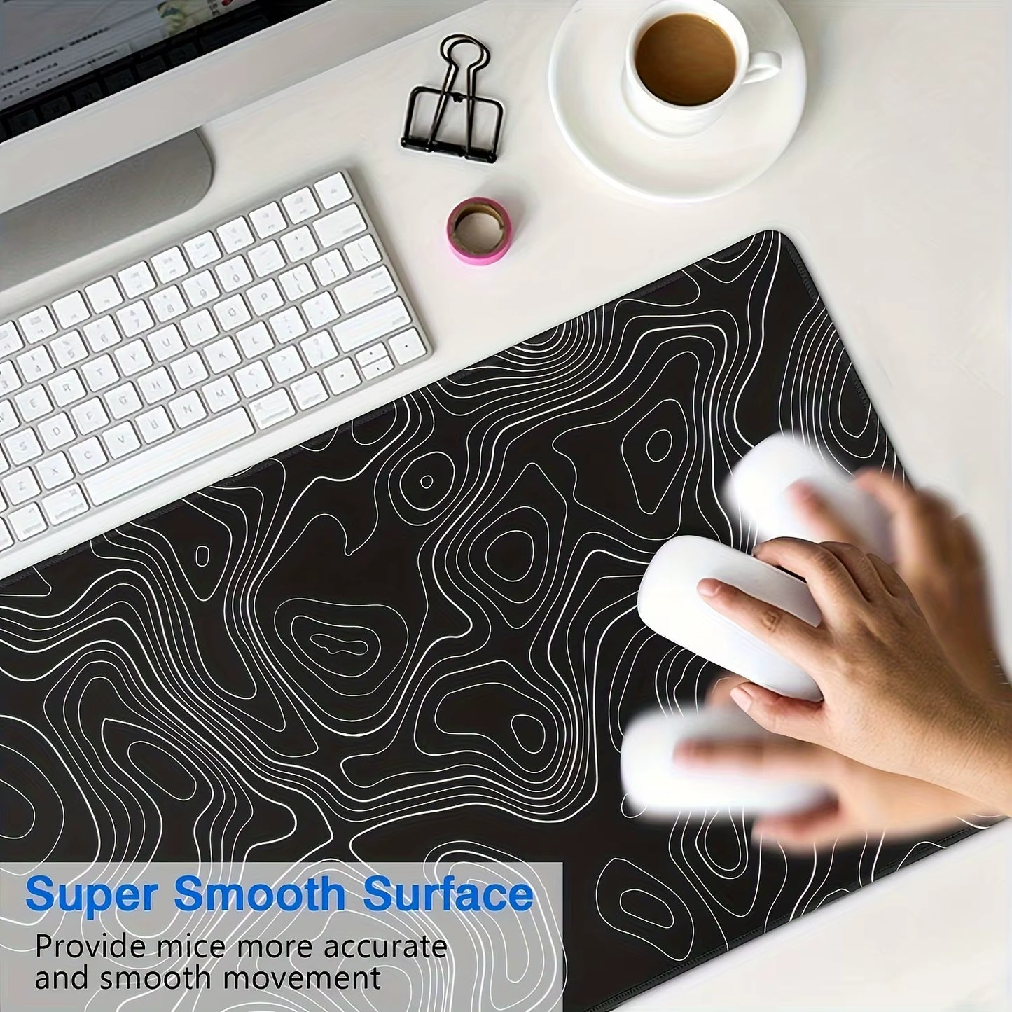 1PC Large Mouse Pad, Office Gaming Table Mat, Non-Slip Rubber Base Washable Mouse Pad for Work, Gaming and Office