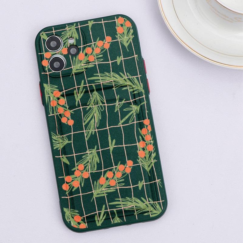 Floral Heart iPhone Case with Card Holder