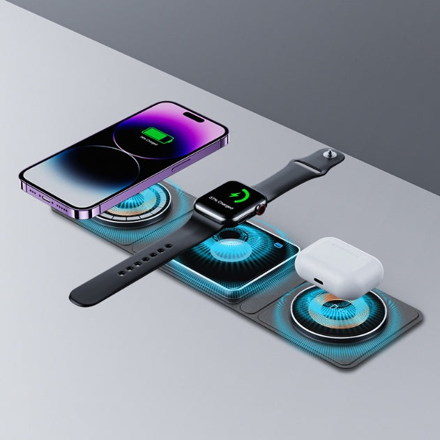 3-In-1 Magnetic Folding Wireless Charger Station