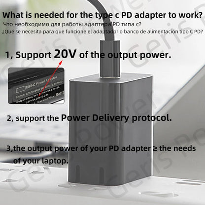 Type C to Dc Power Jack  Laptop Power Adapter Connector USB C to Notebook Charger Converter for Asus Hp Lenovo Laptop
