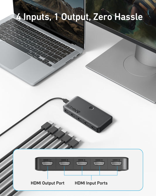 Anker HDMI Switch (4 in 1 Out, 4K HDMI) - alternate product image 2