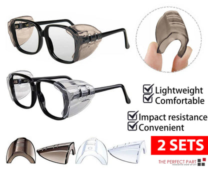 2 Pairs Side Shields for Eye Glasses Slip on Safety Glasses Shield Universal US