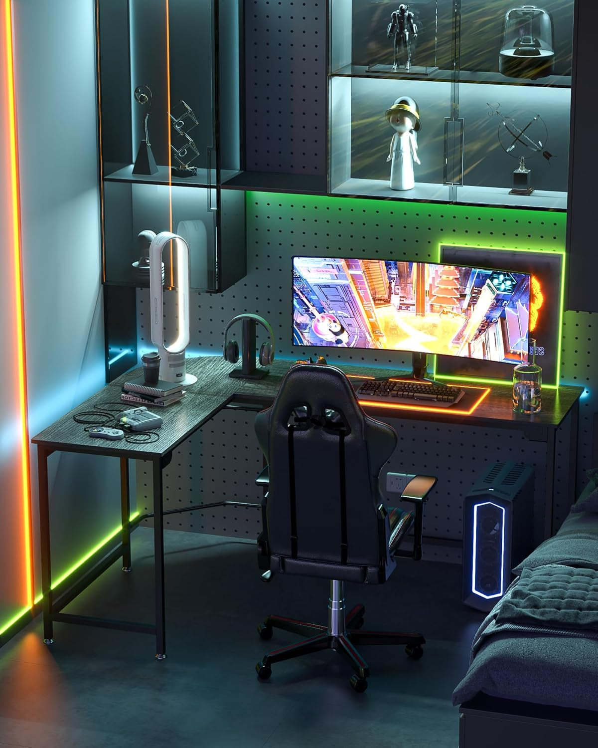 Modern L Shaped Gaming Desk 66'' Corner Computer Desk for Home Office Gaming Table Study Writing Workstation for Small Space, Easy to Assemble