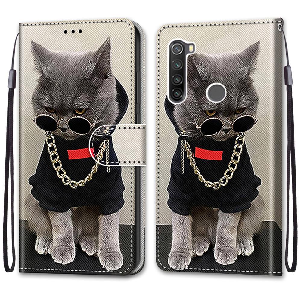 Redmi Note Flip Wallet Case with Cat Design