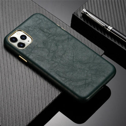 Midnight Green Leather iPhone Case