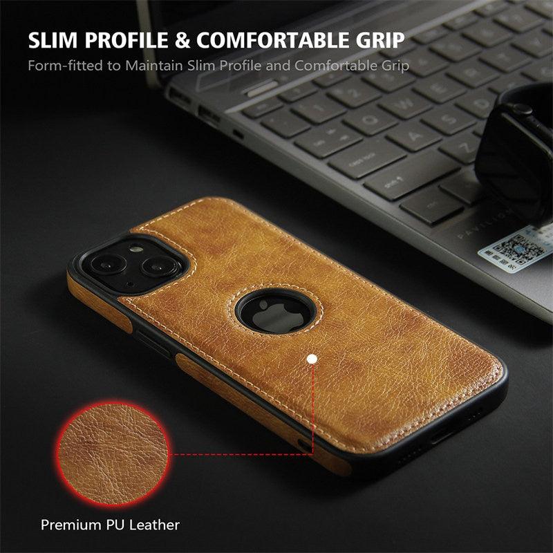Ultra-Thin Leather iPhone Case with Camera Protection