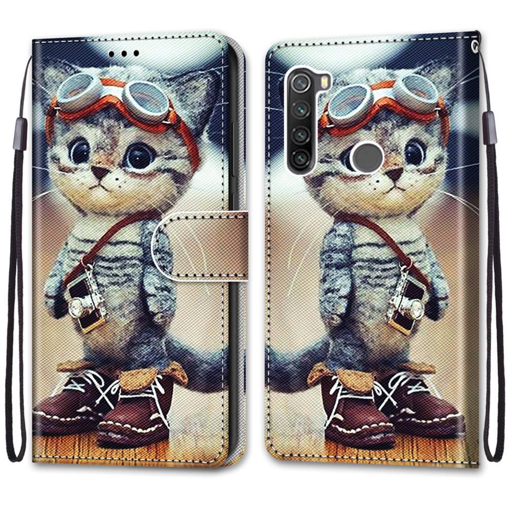 Redmi Note Flip Wallet Case with Cat Design