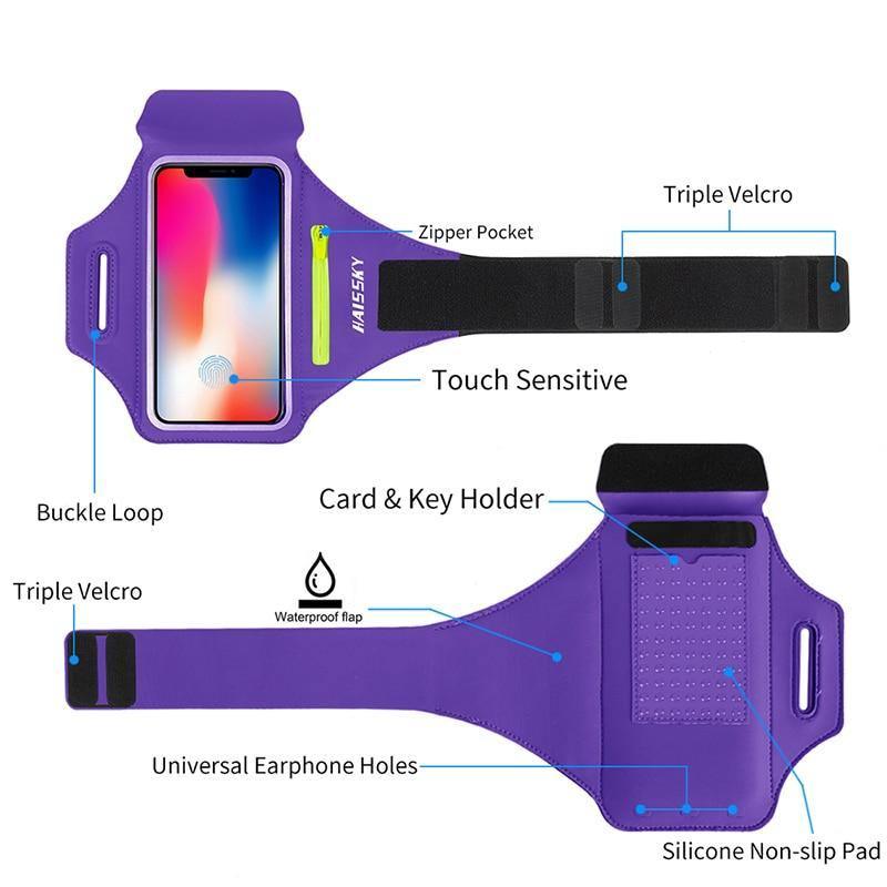 Green Zipper Running Phone Armband – product view 11