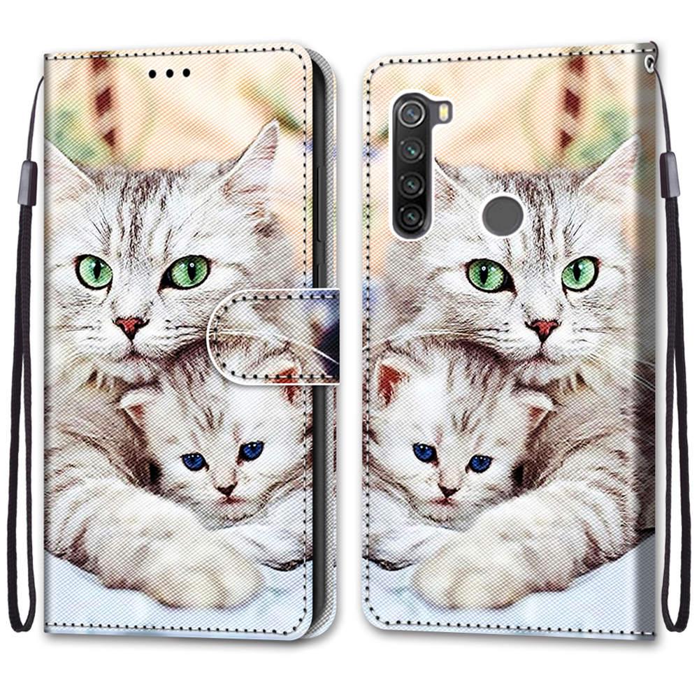 Redmi Note Flip Wallet Case with Cat Design