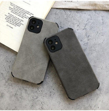 Black & Green Leather iPhone Case