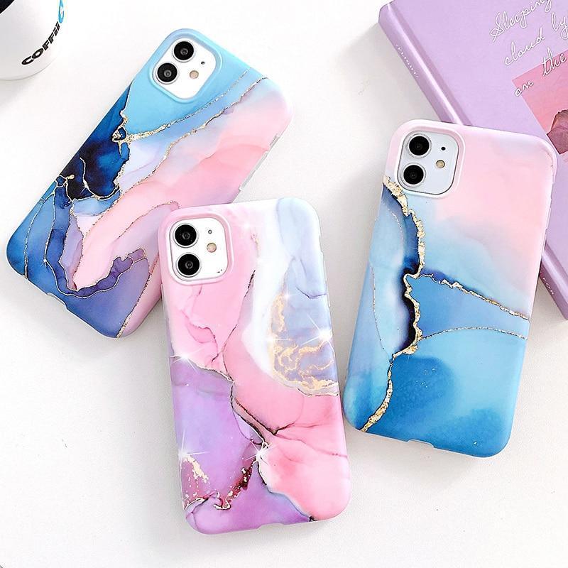 Marble Matte Silicone iPhone Case – product view 13