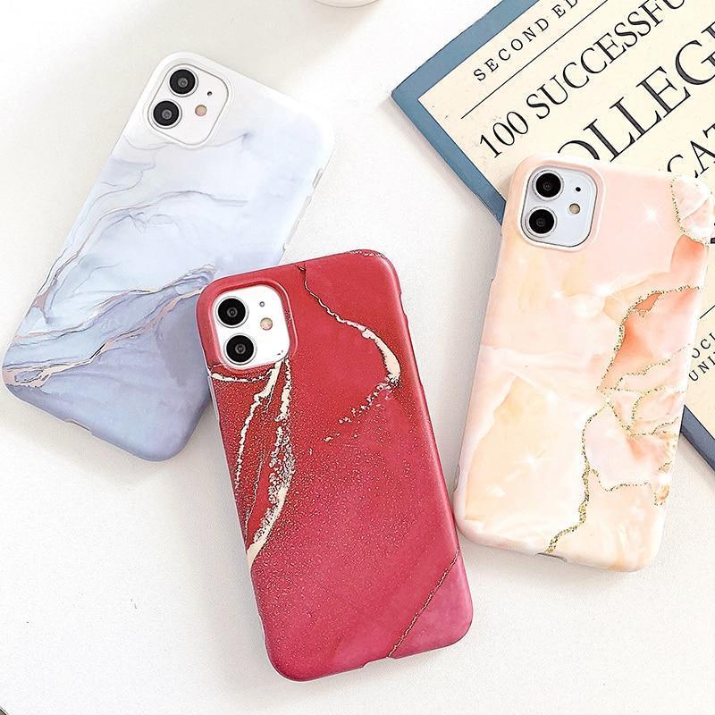 Marble Matte Silicone iPhone Case – product view 14