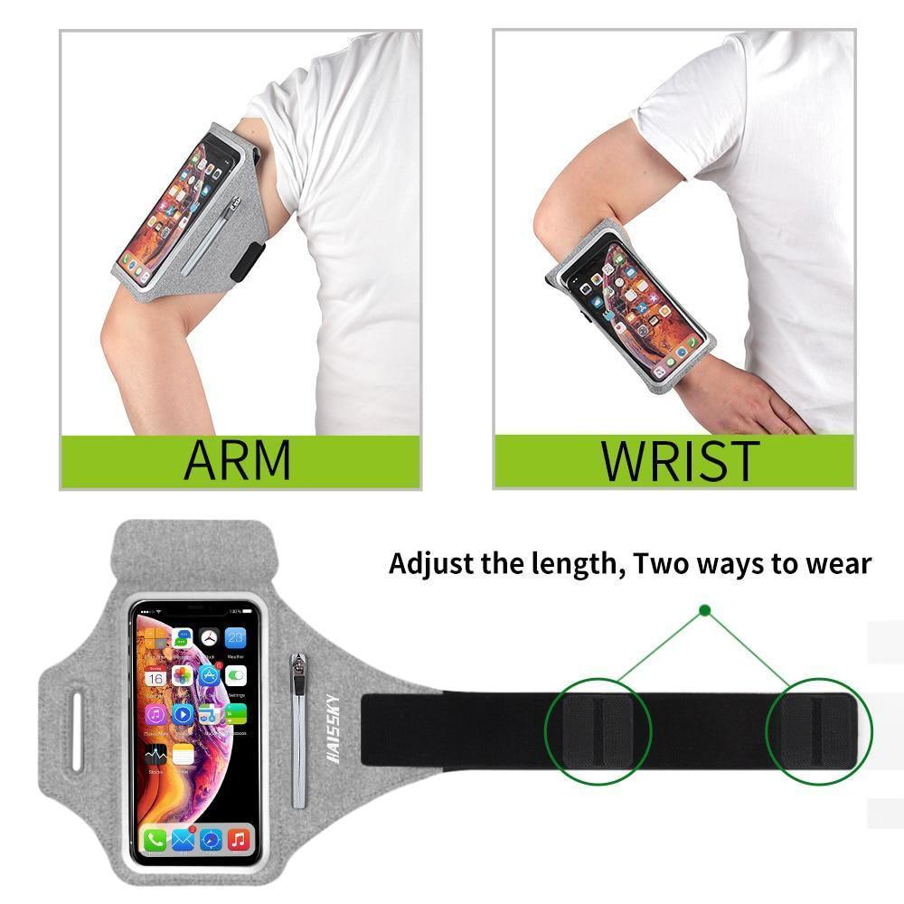 Green Zipper Running Phone Armband – product view 3