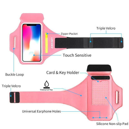 Green Zipper Running Phone Armband – product view 6