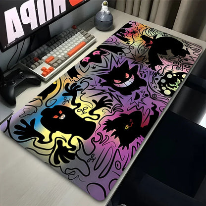 XXL Black Gaming Desk Mat – Anime Pokemon Gengar Mouse Pad for Laptop and PC