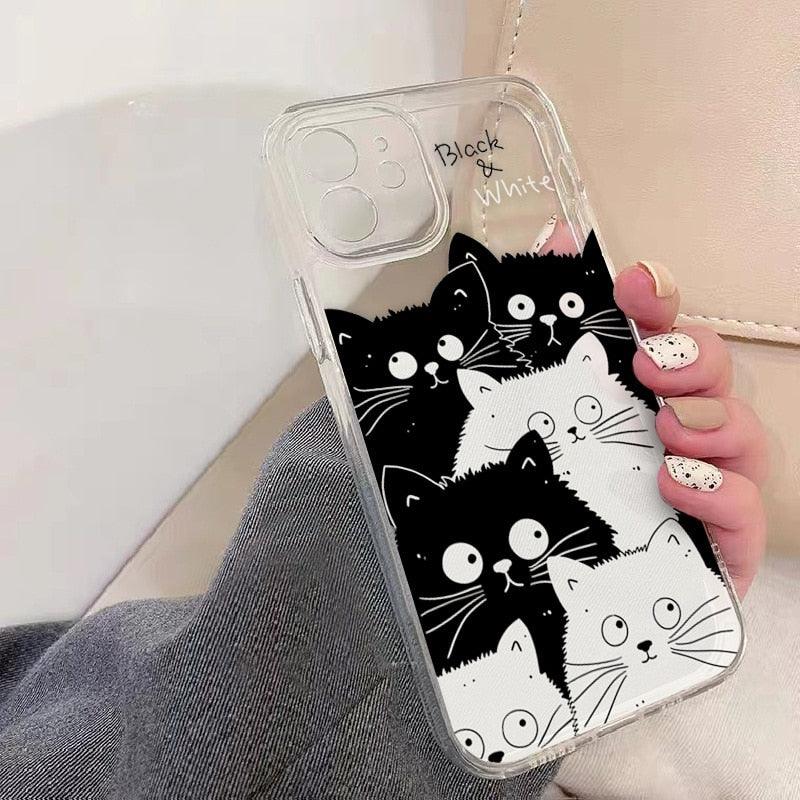 Clear Cat Design iPhone Case