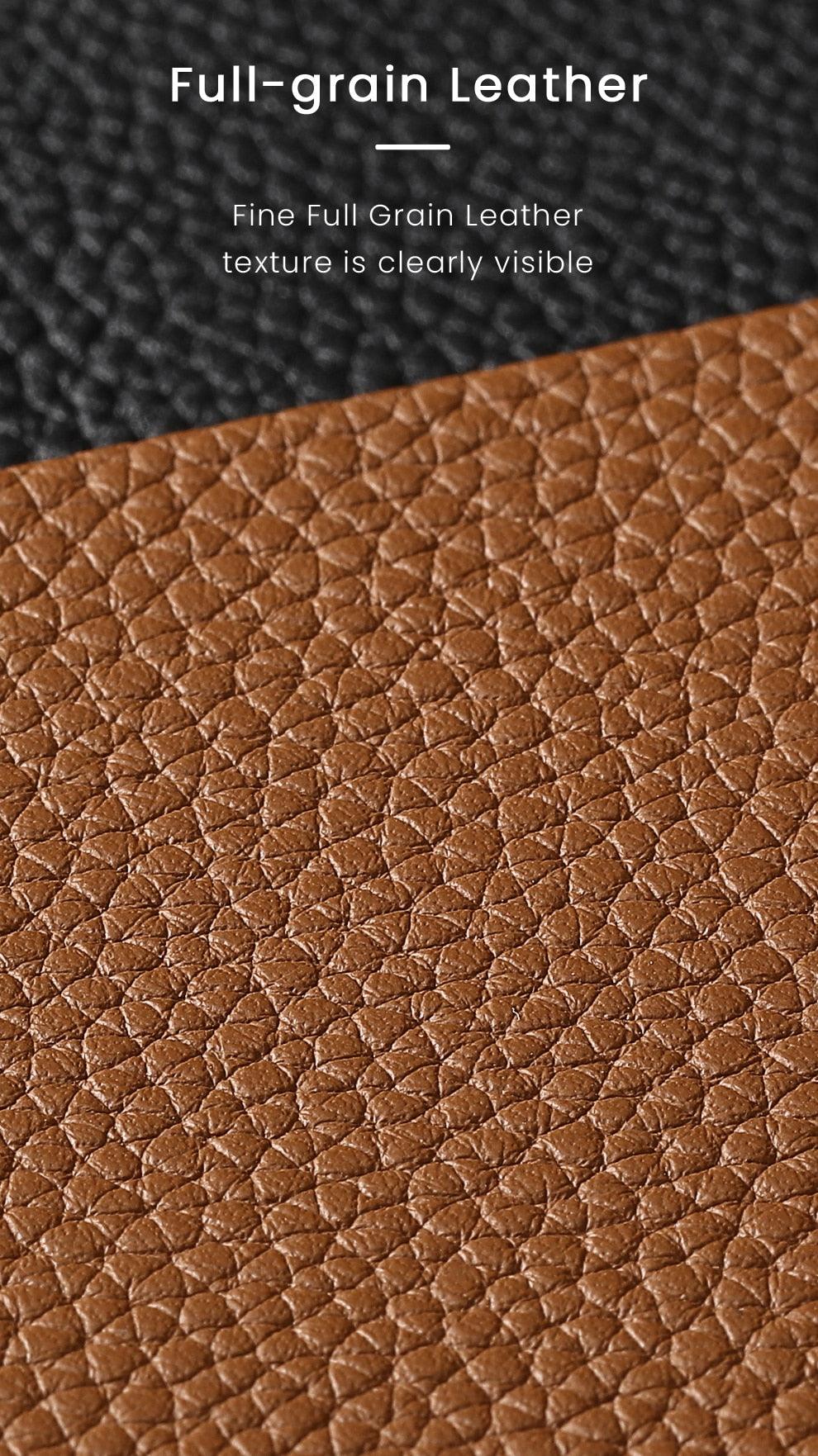 Neon Orange Genuine Leather iPhone Case