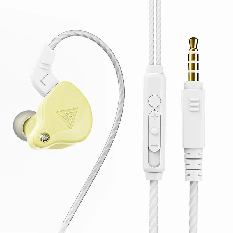 QKZ AK3 FiLe Wired Earphone with Microphone HiFi Music Monitor Bass Headphones Noise Cancelling Headset For Sport Gaming Earbuds