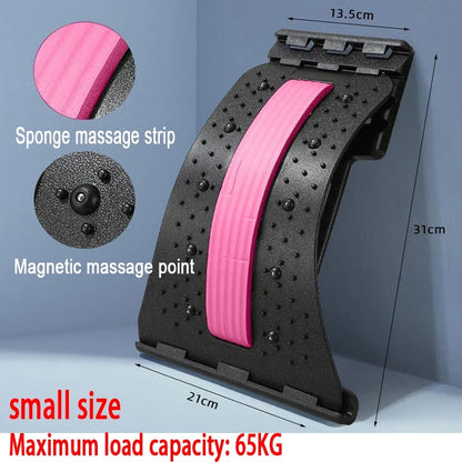 4-Level Adjustable Back Stretcher Lumbar Support Massage Roller with Sponge Strip for Spine Relax Home Office Yoga Aid