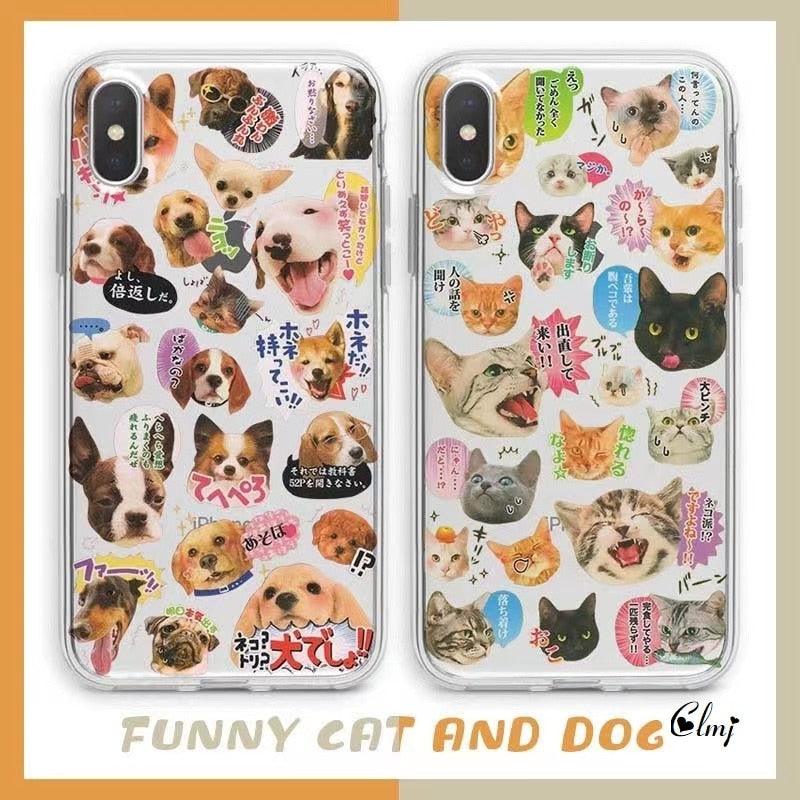 Cat & Dog Clear Silicone iPhone Case