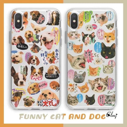 Cat & Dog Clear Silicone iPhone Case