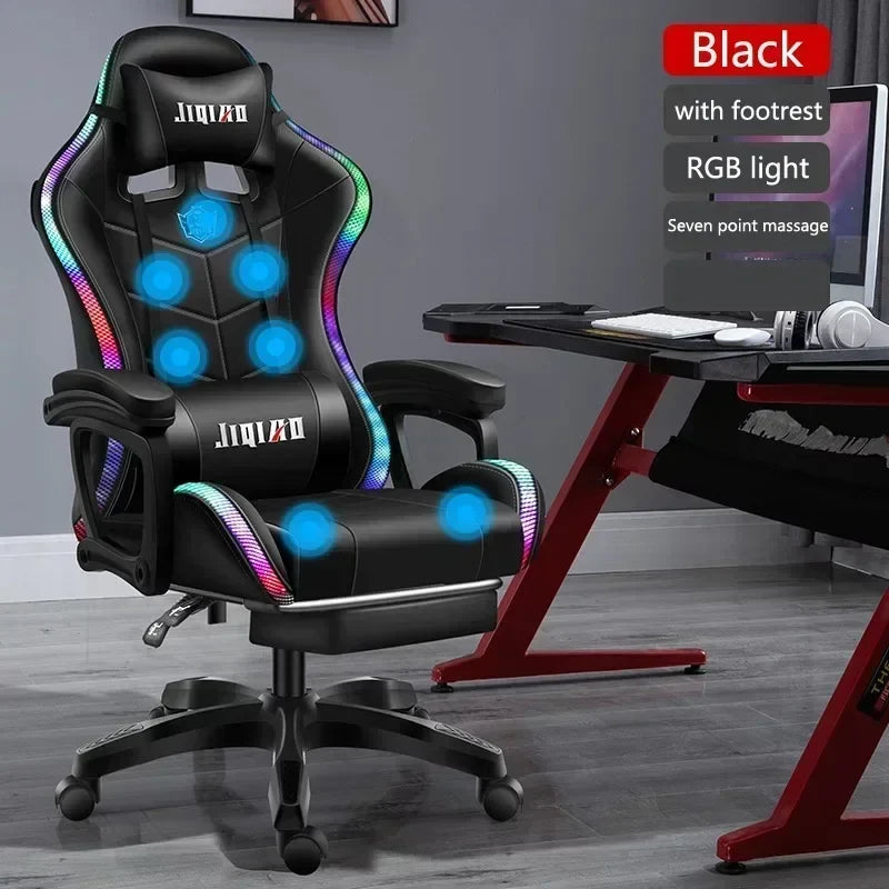 High Quality Gaming Chair RGB Light Office Chair Gamer Computer Ergonomic Swivel Chair Massage Recliner Gamer Chairs