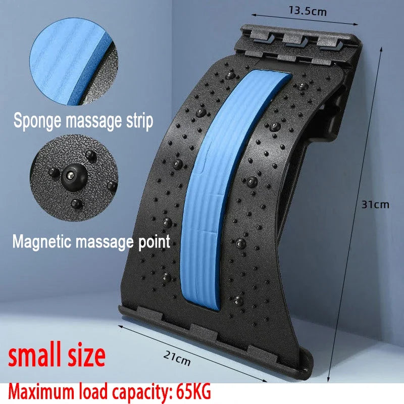 4-Level Adjustable Back Stretcher Lumbar Support Massage Roller with Sponge Strip for Spine Relax Home Office Yoga Aid