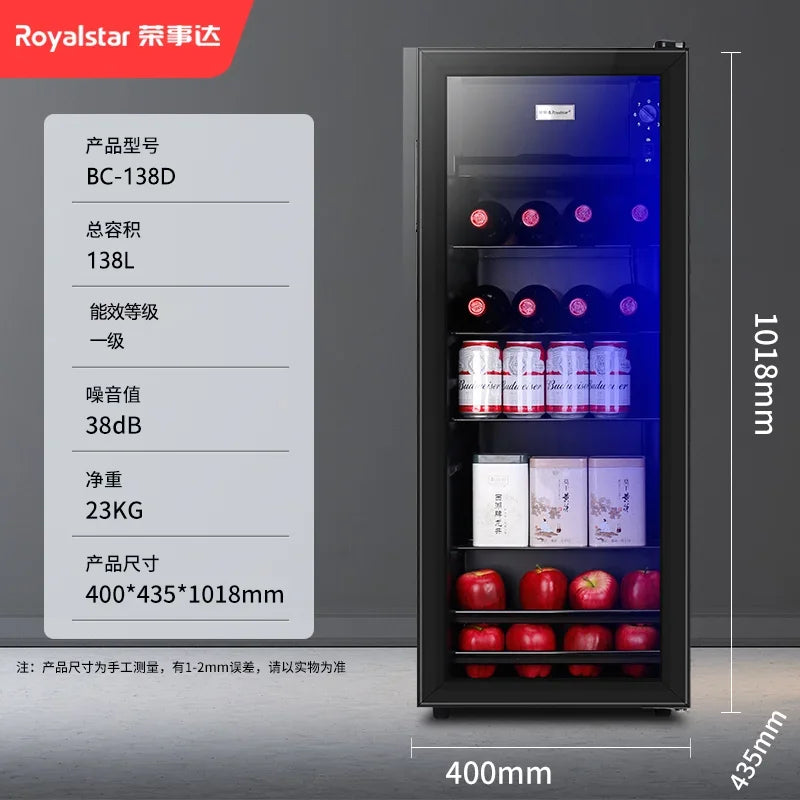LTT Tea Drinks Office Mini Refrigerator Transparent Single Door Commercial Refrigerated Cabinet