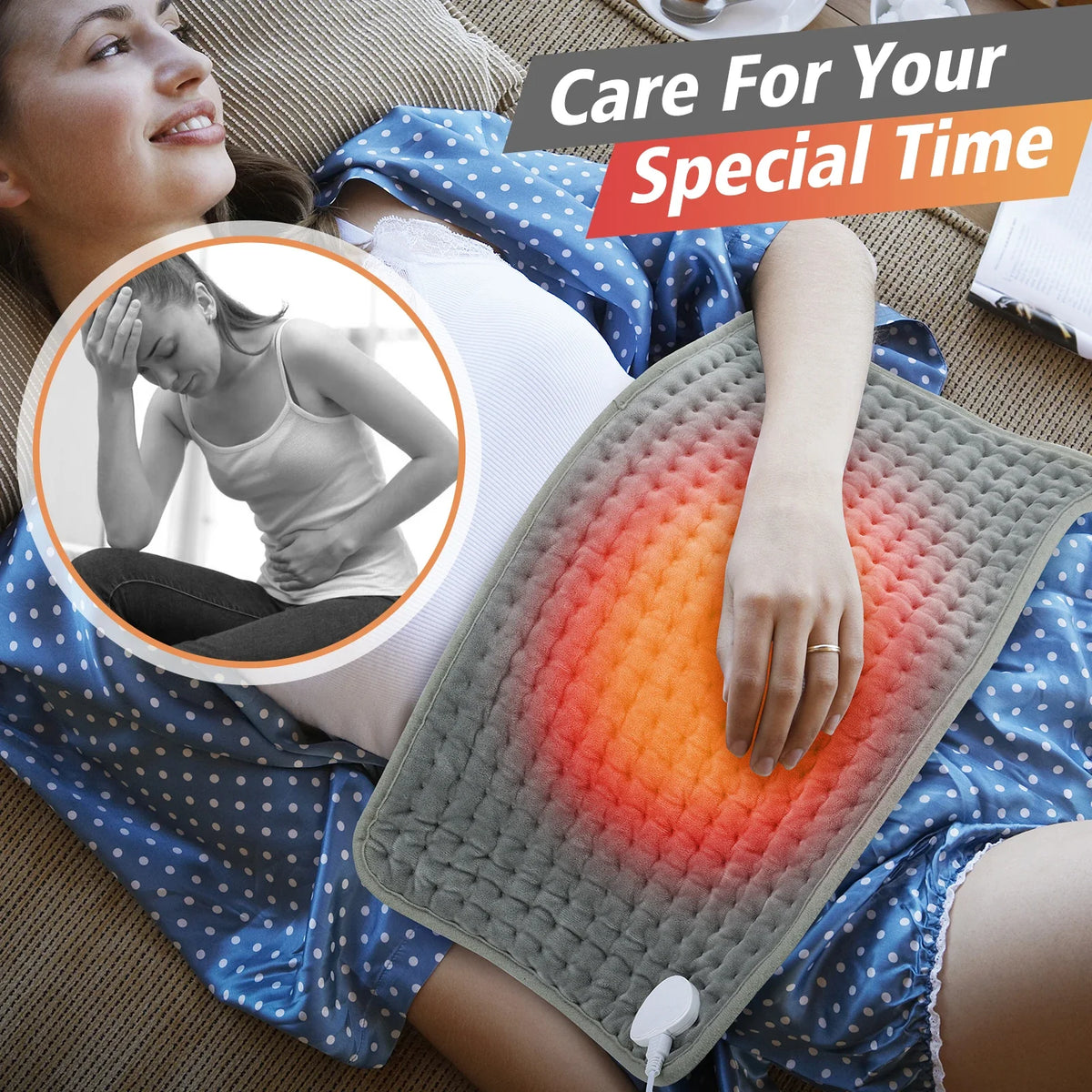 Electric Heating Pad Thermal Mat for Neck and Back Muscle Relaxation Household Warm Abdomen Winter Heated Blanket Office