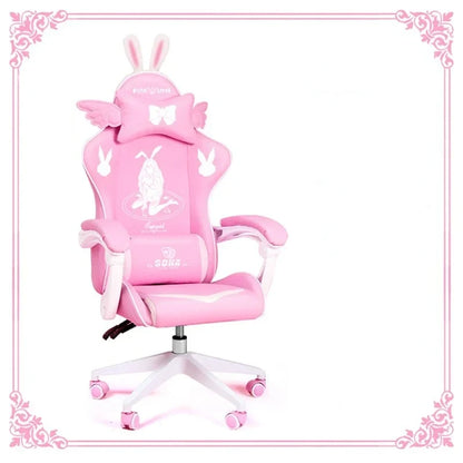 Pink gaming  High-quality girls cartoon home live Gamer  comfortable Swivel  Adjustable office computer Chair
