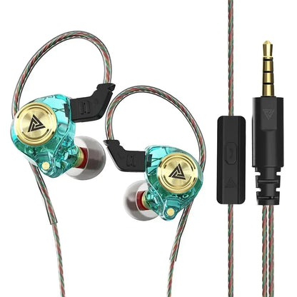 QKZ AK3 FiLe Wired Earphone with Microphone HiFi Music Monitor Bass Headphones Noise Cancelling Headset For Sport Gaming Earbuds
