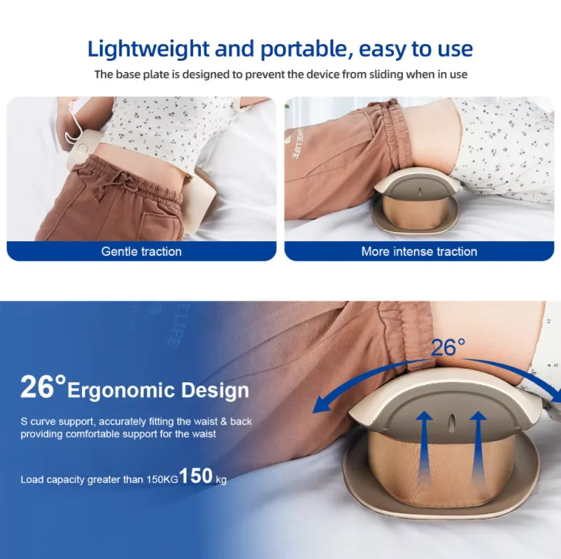 4 in 1 Dynamic Airbag Lumbar Traction Device Adjustable Waist Back Stretcher Support Massager Home Office Waist Spine Care Tool